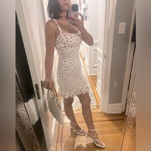 Abercrombie & Fitch cherry ruched smocked mini dress